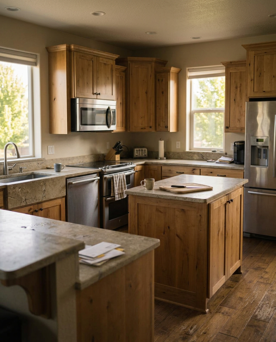 A calm kitchen interior with morning light